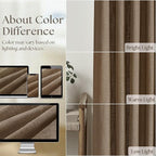 Pinch Pleat 105 Inch Light Filtering Linen Curtains Dutch Cocoa 2 Panels | Semi - Image 4