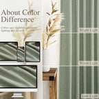 Desert Sage Linen Curtains 90 Inch Long 2 Panels Set - Image 3