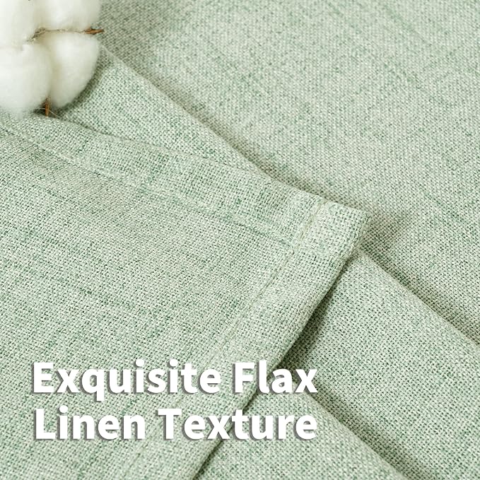 YoungsTex Sage Green Linen Curtains 80 Inches Long - Image 4