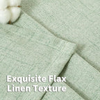 YoungsTex Sage Linen Curtains 63 Inch Length, Light Filtering Window Drapes - Image 4