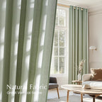 NICETOWN Thick Linen Greyish Green Curtains - Image 5
