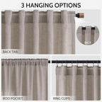 Stone Beige Linen Curtains 96 Inches Long - Image 2