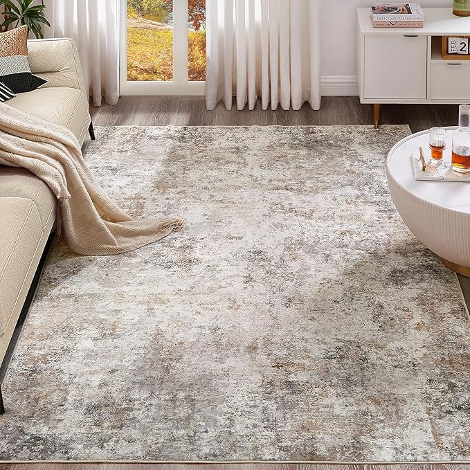 UERMEI 10x12 Area Rug Living Room Rugs Washable Neutral Brown Grey Carpet | by UERMEI