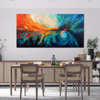 Canvas Wall Art Decor Modern Wall Art Pictures For Living Room Blue Green Wall Art Decor Canvas Abstract Art Work Colorful Abstract Wall Art Paintings Prints For Home Office Room Wall Decor 24" x 48"