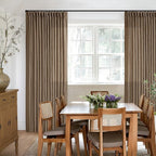 Brown Pinch Pleated Light Filter Linen Curtains 84 Inches Long | Farmhouse - Image 6