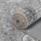 Schweek 2x6 Hallway Runner Rug Washable Vintage Kitchen Rugs Non Slip Grey | - Image 5