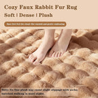 Coffee Rabbit Plush Rug 4'x6', Fluffy Shaggy Area Rug - Image 5