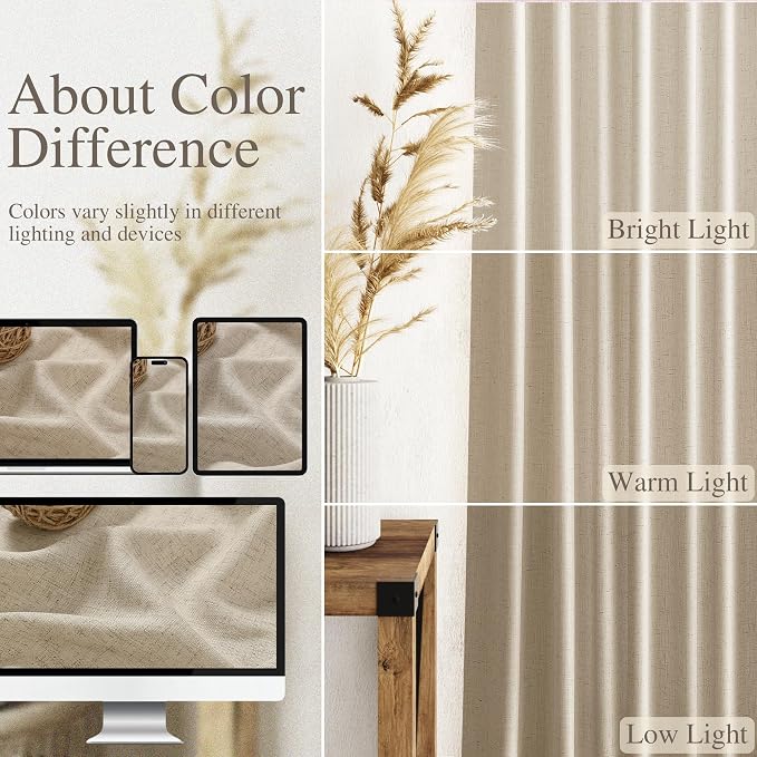 Taupe Burlywood Curtains 120 Inches Long - Image 3