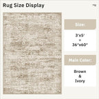 Soalmost 3x5 Rugs Non-Slip, Small Washable Kitchen Entryway Area Rug Brown | - Image 5