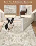 Madane Hallway Runner Rug 2'6''x12' Kitchen Runners Vintage, Ivory/Brown | - Image 7