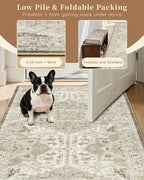 Madane Hallway Runner Rug 2x8 Washable Kitchen Rugs Non-Slip, Ivory/Brown | - Image 7