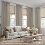 Extra Long Semi Sheer Linen Pleat Curtains Burlywood Birch 126 Inch Long | - Image 3