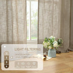 Taupe Linen Curtains 90 Inch Length - Image 5