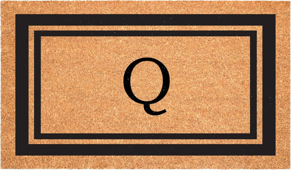Calloway Mills 152963048Q Black Border 30" x 48" Monogram Doormat Letter (Q)