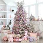 Sea Team Shatterproof Clear Plastic Christmas Ball Ornaments Decorative Xmas Balls Baubles Set with Stuffed Delicate Decorations (70mm/2.76 inch 24-Pack, Pink)
