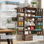 72" Farmhouse Kitchen Pantry Cabinet With Drawer, Tall Storage With 2 Barn Doors and Shelves, Versatile Large Rustic for Dining Room, Bathroom, Living Room, Rustic Brown