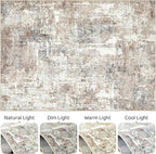 LOONGRUG 4x6 Area Rug Machine Washable Neutral Modern Abstract Rugs Brown | - Image 9