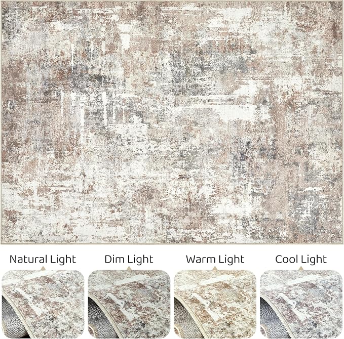 LOONGRUG 12x18 Area Rug Washable Large Neutral Modern Living Room Rugs | - Image 9