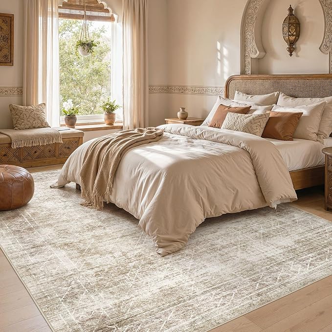 cotiled Boho 5x7 Area Rugs for Living Room: Soft Moroccan Washable Rug | Solve - Image 5