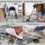 2x8 Washable Hallway Runner Rug – Non-Slip Modern Abstract Neutral Low-Pile - Image 7