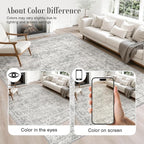 10x14 Area Rug Living Room: Modern Washable Soft Carpet Black Grey | - Image 5