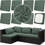 8Pcs Outdoor Cushion Covers, Elastic Patio Cushion Covers | Washable, by dreahoteztil