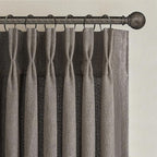 Memory Trained Pinch Pleated Flax Linen 102 Inch Extra Long Curtains - Image 2