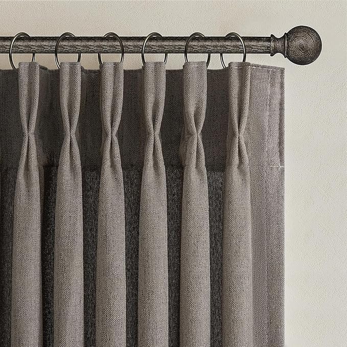 Chocolate Tart Pinch Pleat 90 Inch Bedroom Curtains 2 Panels Set, Memory Shape - Image 2