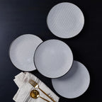 Stone Lain Daisy Stoneware 32-piece Round Dinnerware Set, Daisy - White and Black