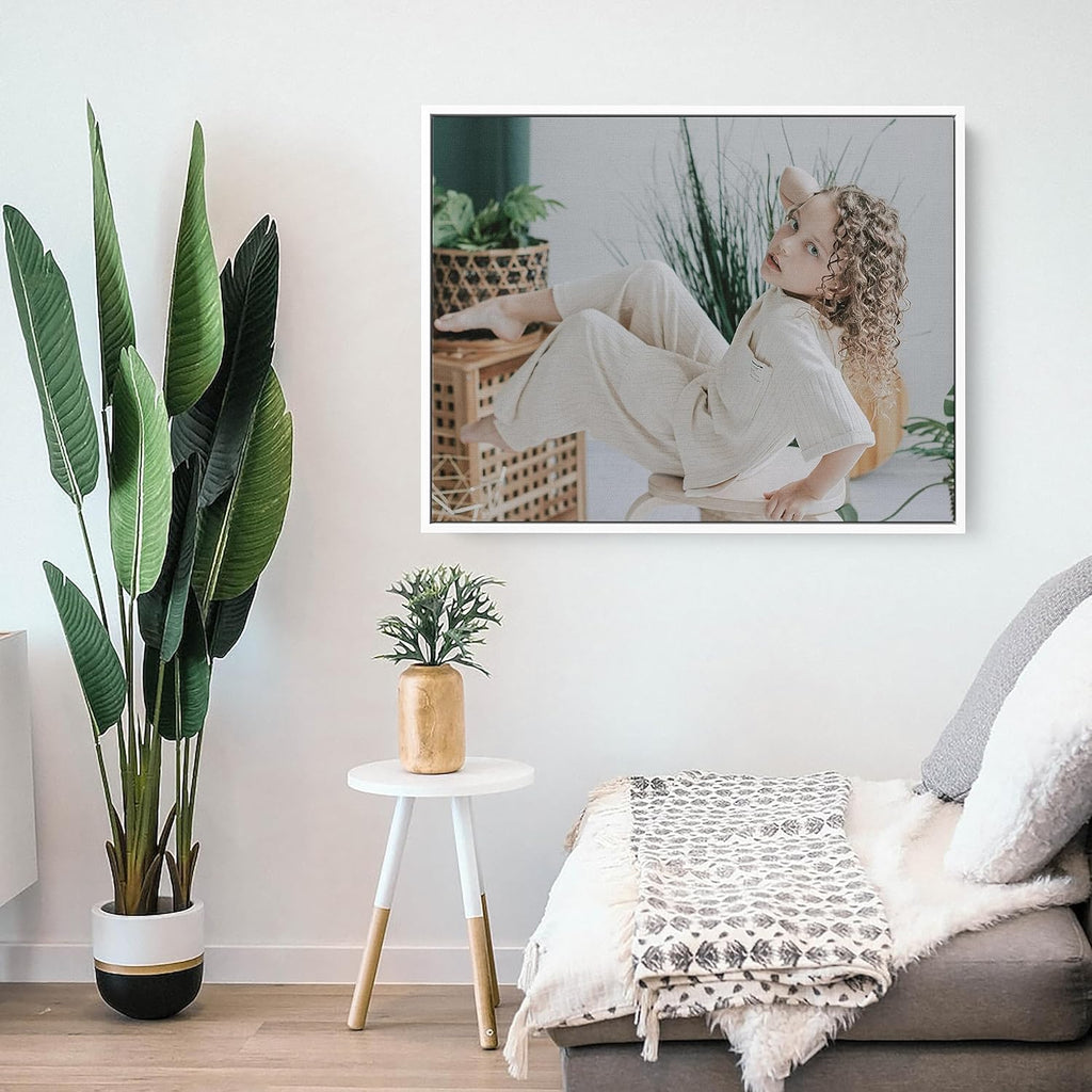 Personalized Custom Canvas Prints: Photo On Canvas (White, 16X24) Transform Your Photos into Stunning Framed Wall Art Digitally Printed Photo To Canvas Ideal for Home Decor, Gifts Keepsakes.