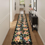 DUKINO 2.6x12 Washable Runner Rug, Floral Non Slip Long Kitchen Rug, Stain - Image 3