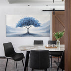 Canvas Wall Art Decor Wall Art Pictures for Living Room Abstract Canvas Art Wall Decor Tree of Life Wall Art Prints Blue White Wall Art Decorations Artwork for Walls Bedroom Home Decor 20" X 40"