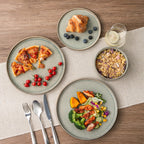 AmorArc Ceramic Dinnerware Sets, Handmade Reactive Glaze Stoneware Plates and Bowls Sets,Highly Chip and Crack Resistant | Dishwasher & Microwave Safe Dishes Set, Service for 4 (12pc)