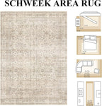 Schweek 2x5 Beige Runner Rug Non-Slip Washable Neutral Rugs - Image 2
