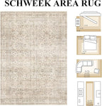 Schweek 2x6 Beige Runner Rug Washable Non Slip Neutral Runners - Image 2