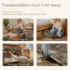5x7 Brown Retro Floral Washable Area Rug - Image 7