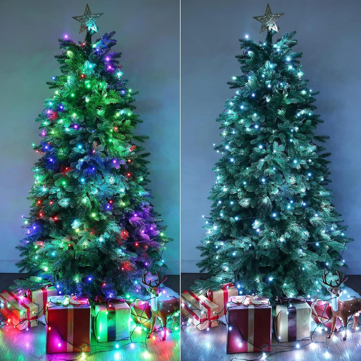 iBaycon Color Changing Christmas Lights, 33FT 100 LED RGB Halloween String Lights Outdoor, Fairy Twinkle Tree Lights with Remote Timer Plug in for Xmas Room Indoor Party Holiday Decorations