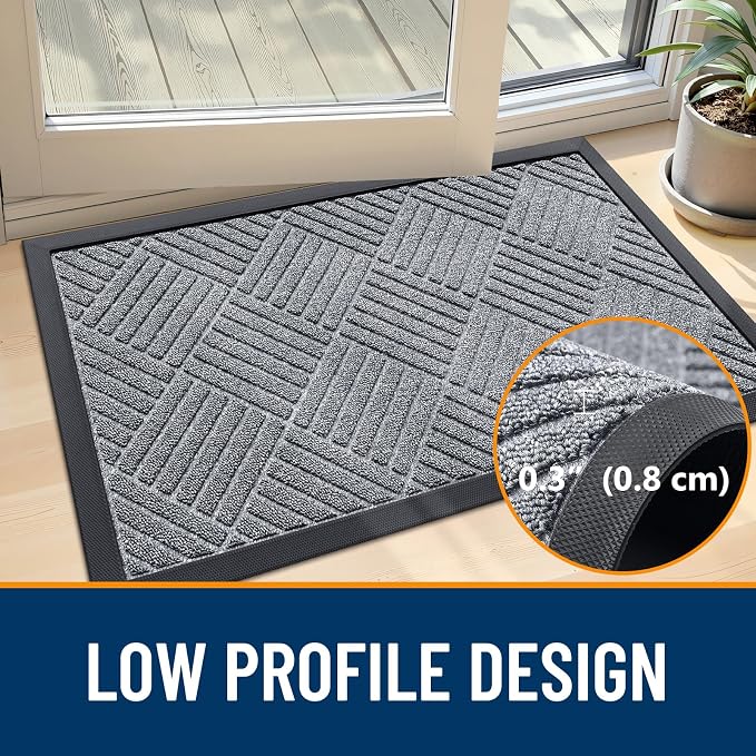 OLANLY Front Door Mat Outside Entrance 35x23, Waterproof Heavy-Duty Doormat | - Image 5