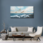 Belmrxne Giant Ocean Art Blue and White Wall Art Funky Artwork Modern Gallery Canvas Painting for Living Room Bedroom Dining Room Office Home Decor 30x60 inch