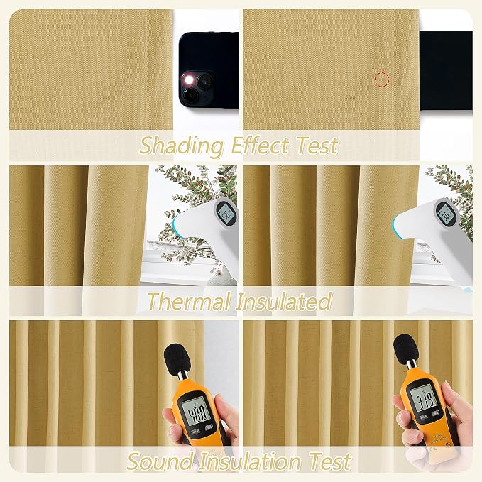 100% Blackout Curtains 120 Inch Length 2 Panels Set - Image 5