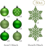Valery Madelyn Christmas Tree Decorations Ornament Set for Fall Halloween, 50ct 2.36 Inches Lime Green Shatterproof Christmas Ball Ornaments Hanging Xmas Holiday Party Decor