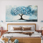 Canvas Wall Art Decor Tree of Life Wall Art Modern Blue White Wall Art Prints Canvas Art Wall Decor Artwork for Walls Decorations Wall Art Pictures for Living Room for Beroom Office Decor 20" X 40"