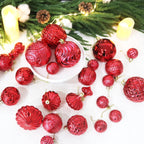 Christmas Ornaments Set with 60pcs Shatterproof Christmas Tree Decorations Multi-Size Christmas Ball Ornaments with 7 Styles Red
