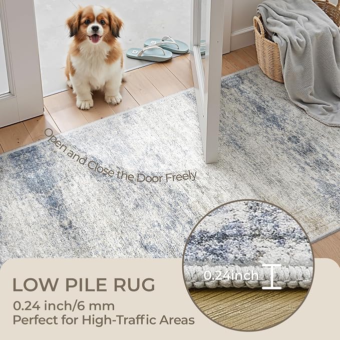 4x12 Runner Rug Non Slip, Washable Hallway Runner Rug, Nursery Room, Soft - Image 6