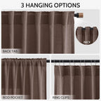 Extra Long Curtain Cappuccino Morden Linen Blend Light Filtering Back Tab - Image 3