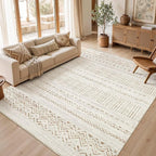 cotiled 10x12 Area Rugs Washable Boho Living Room Rug Brown/Cream | Stain by COTILED