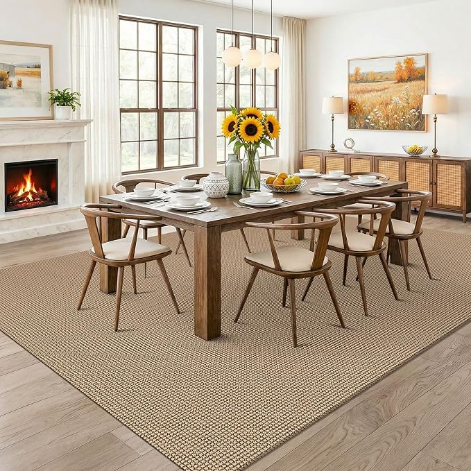 KOZYFLY Farmhouse 7.5x10 Rugs for Living Room, Non Slip Woven Area Rugs - Image 2