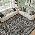 Grey Area Rug 6x9 for Living Room Bedroom | Low Pile; Non Slip;Machine by WelcometoBabovid