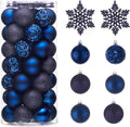 Valery Madelyn Christmas Tree Decorations Ornament Set for Fall Halloween, 50ct 2.36 Inches Navy Blue Shatterproof Christmas Ball Ornaments Hanging Xmas Holiday Party Decor