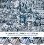 Aelenmu 10x14 Area Rugs for Living Room Washable Dining Room Navy Grey | Modern - Image 8